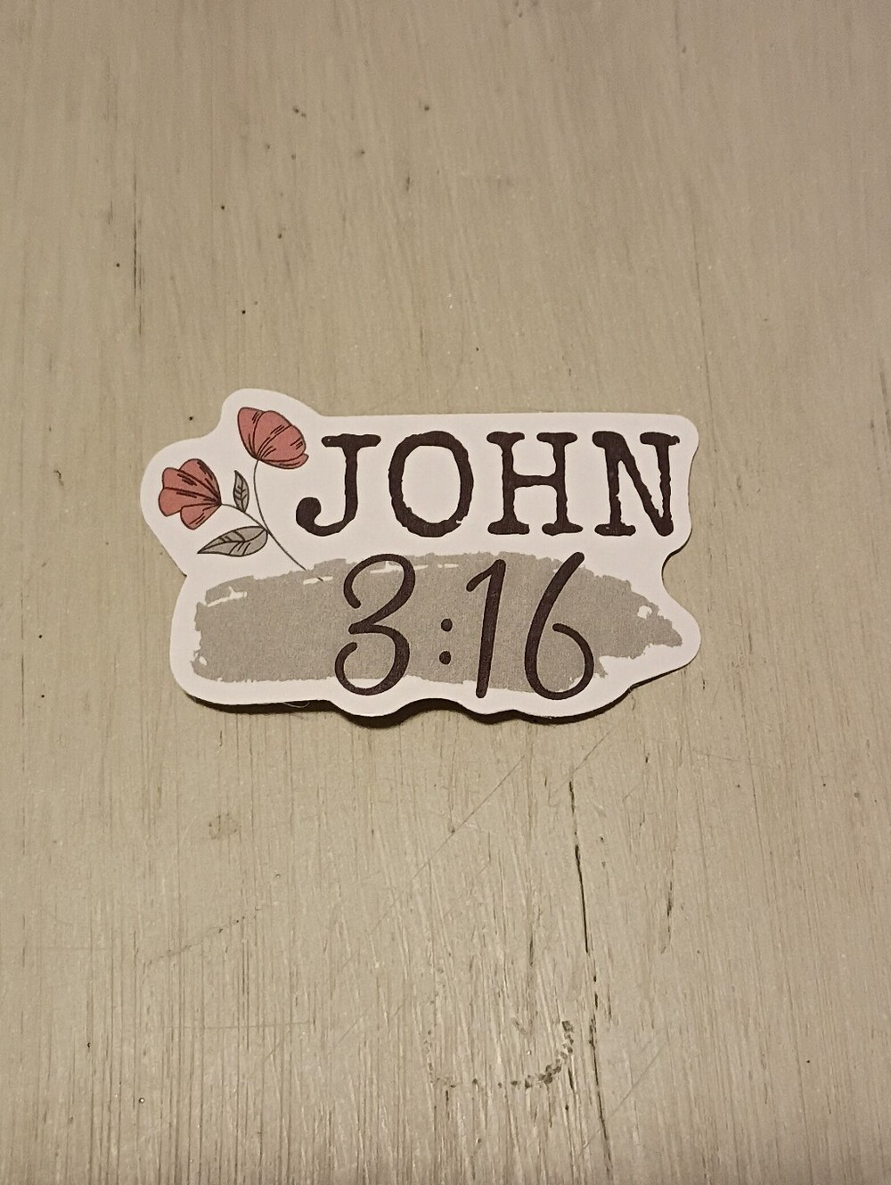 10/$10 Sticker Decal - John 3:16 Verse With Flowers - Brand New